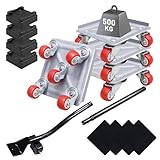 Möbelroller Transportrollen Set, Stück Möbel Gleitsystem mit Lastenheber,...