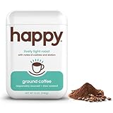 Happy Coffee Leichter gemahlener Kaffee, 340 ml, Noten von Cashew und Elation,...