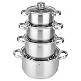 KARL HAUSMANN Topfset Induktion Edelstahl 4-Teilig - Kochtöpfe für Alle...
