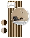 Momento Akustikpaneele Holz 240x50 cm - Made in Germany - Eiche Geölt Dekor -...