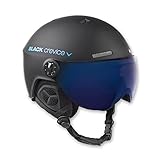 Black Crevice Skihelm mit Visier, Gstaad, BCR143921, schwarz/blau, Gr. M/L