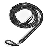 Dnhiyt Schwarze lange Peitsche Bullwhip 2 Meter - Authentische Leder Peitsche...