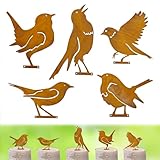 NYZQIW 5 Stück Rostiges Vögel Deko Rost, Rost Vogel Gartendeko, Metall Vogel...