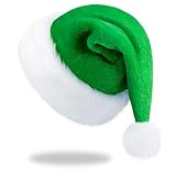 Weihnachtsmütze Erwachsene Grün Nikolausmütze Damen Herren plüsche...