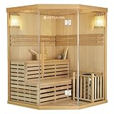 Artsauna Saunakabine Espoo150 Premium mit Harvia Ofen — 3 Personen — Hemlock...