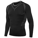 AMZSPORT Herren Kompressions-Shirt langärmlig Funktionsshirts Baselayer Langarm...