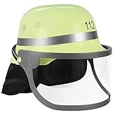 Trendario Feuerwehrhelm Für Kinder und Erwachsene, verstellbar mit Klappvisier...