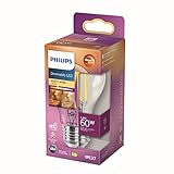 Philips LED Classic E27 Filament Lampe Warm Glow (60 W), dimmbare LED Lampe mit...