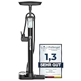 DANSI Fahrradpumpe I Standluftpumpe passend für alle gängigen Ventile...