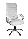 AMSTYLE Valencia Bürostuhl Kunstleder Weiß ergonomisch mit Kopfstütze, Design...