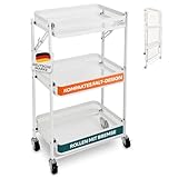Gardissimo Rollwagen Slot klappbar Küchenwagen mit 3 Ebenen, Metall Regal auf...