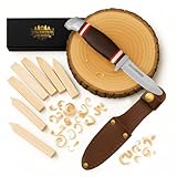 HOLZWURM Kinder-Schnitzmesser in Leder-Tasche, ideales Taschenmesser und...