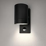 Ledvion Colorado, LED Wandleuchte Außen mit Sensor, Schwarz, Wandlampe,...