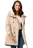 Navahoo Damen Winterjacke mit Teddyfell Winter Jacke warm gefüttert B991...