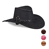 Relaxdays 1 x Cowboyhut Fasching, Westernhut, für Erwachsene, im Westernstyle,...