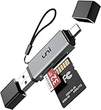 SD Kartenleser, uni USB Kartenleser 3.0, USB C Kartenleser Aluminum 2in1, OTG...