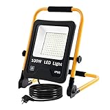 HENGMEI LED Baustrahler 100W Warmweiß Arbeitsleuchte Bauscheinwerfer Baulampe...