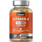 Vitamin A Hochdosiert 10000 IE | 365 Softgel Kapseln - 1 Jahr Vorrat |...