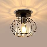 Goeco Deckenleuchte Kristall Schwarz, E27 Moderne Deckenlampe, Vintage Industrie...