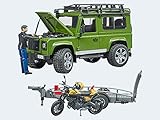 bruder 02589 - Land Rover Defender mit Anhänger, Scrambler Ducati Full...