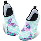 WAWSAM Kinder Strandschuhe Mädchen Meerjungfrau Schwimmschuhe Aqua Schuhe...