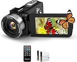 XrePro Videokamera 4K, 42MP Camcorder 3.0 Zoll 270 Grad Drehbarer IPS Bildschirm...