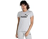 PUMA Damen Ess logo te T shirt, Light Gray Heather, XL EU