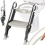 KIDIZ® Kinder Toilettensitz Toilettentrainer mit Treppe und Griffe Faltbar...