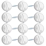 Hapippofa Vernetzte Rauchmelder 10 Jahre mit 9V Wechselbatterie –Vernetzte...