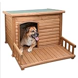 Hundehütte mit Terrasse 113 x 127 x 83 cm