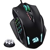 Redragon M908 Impact RGB LED MMO Maus mit Seitentasten, optische kabelgebundene...