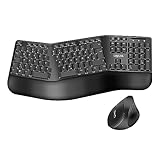 LogiLink Ergonomisches Funk-Tastatur-Maus-Set mit geteilter Tastatur (mit 13...