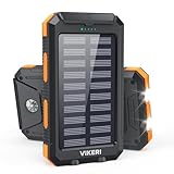 Vikeri Solar Powerbank 26800mAh, Powerbank Solar Wasserdichtes USB C Externer...