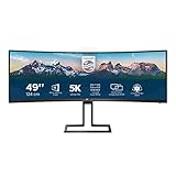 PHILIPS 498P9-49 Zoll DQHD Curved Monitor, höhenverstellbar (5120x1440, 70 Hz,...