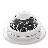 wellenshop Marine Kompass Bootskompass wasserdicht Weiß/Grau Aufbau Boot...