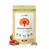 Bio Reishi Kapseln 120 Stück 400 mg Reishi Pilz Pulver pro Kapsel Vegan Pflanzlich Ohne Zusätze Produziert in Deutschland Plastikfreie Verpackung