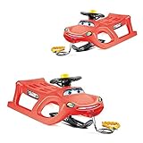 Zigi-Zet Lenkschlitten – in Form eines Autos, mit Stahl- und Seilgleitern –...