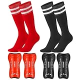 Lvefyti 2 Sätze Fußball Schienbeinschoner und Fußballsocken für Kinder,...