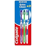 Colgate Zahnbürste Extra Clean, 3 Stück – Handzahnbürste mit mittelharten...