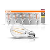 Osram LED Base Classic A Lampe, Sockel: E27, Warm White, 2700 K, 7 W, Ersatz...