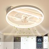 Sky angle Led Deckenventilator mit Beleuchtung, Leise Dimmbar Deckenleuchte mit...