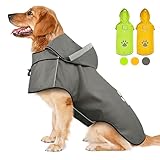 Hunde Regenjacke Reflektierender, Regenmantel Hund Wasserdicht, Hunderegenmantel...