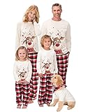 SAMGU Weihnachten Schlafanzug Familien Pyjama Set Lang Tops+Hosen Strampler...