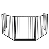Yznahre Kaminschutzgitter Metall 305cm - 5 Elemente Kinderschutzgitter mit Tür...