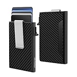 Slim Wallet, Kartenetui mit RFID Schutz, Carbon Geldbörse Herren Klein mit...