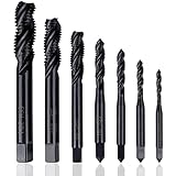 KEWAYO 7 Stück Gewindebohrer Set, HSS 6542 Nitrieren Metrisch Spiralnutbohrer,...