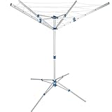 tectake Aluminium Wäschespinne Wäscheschirm | 4 Tragarme | Stufenlos...