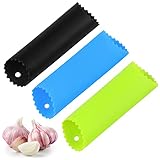 Knoblauchschäler Silikon, 3 Stück Roller Knoblauchschäler, SchnellschäLrolle...