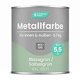 Grundmann Metallfarbe ACL 100 - Pastellgrün 0,7 Kg - Seidenmatt - 4in1...