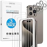 OMOTON für iPhone 15 Pro Panzer Schutz Glas mit Rahmen-Installationshilfe,...